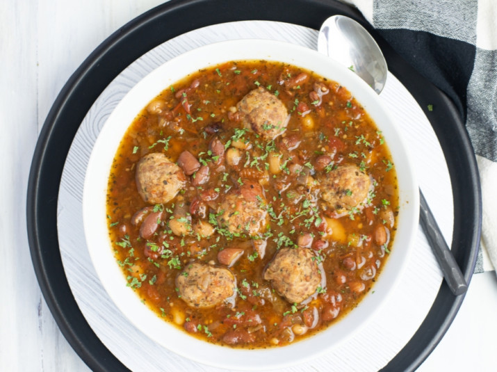 Crock Pot Italian Bean Meatball Soup