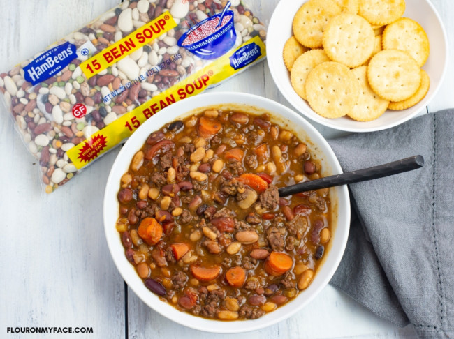 Instant Pot 15 Bean Soup with Ground Beef