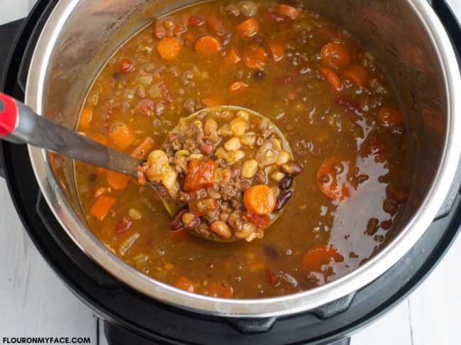 Instant Pot 15 Bean Soup with Ground Beef