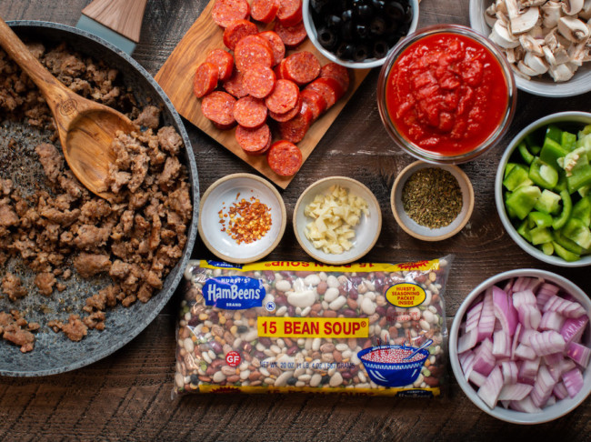 Slow Cooker Pizza 15 Bean Soup