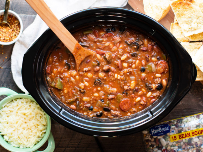 Slow Cooker Pizza 15 Bean Soup