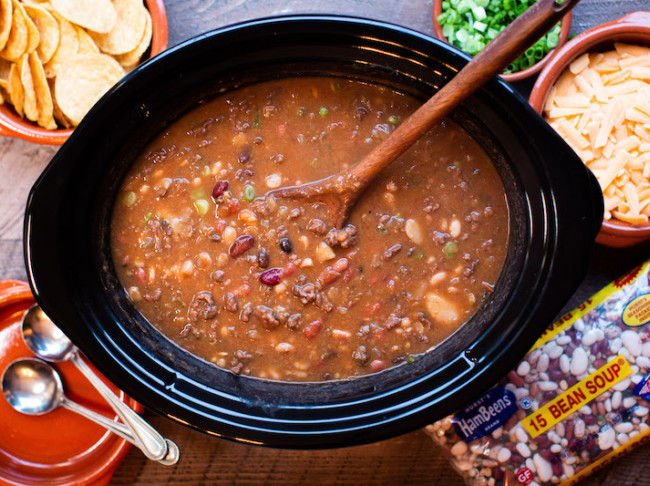 Slow Cooker Taco 15 Bean Soup
