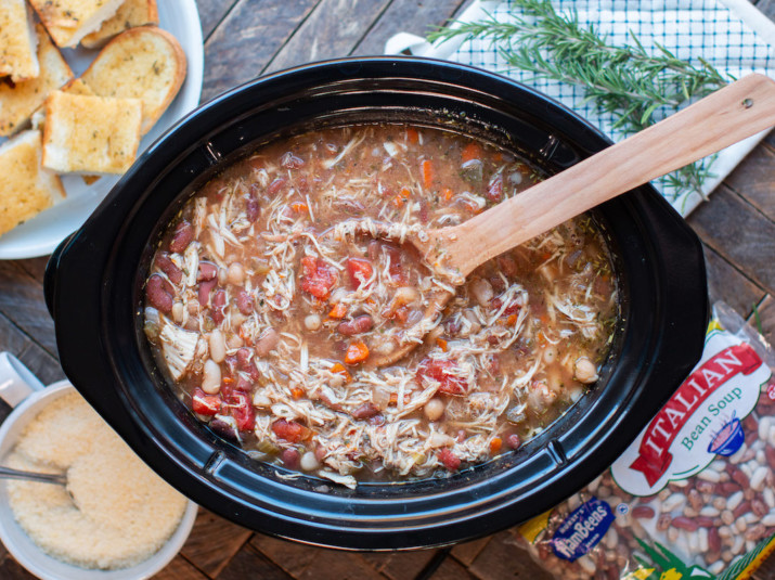 Slow Cooker Italian Chicken Bean Soup