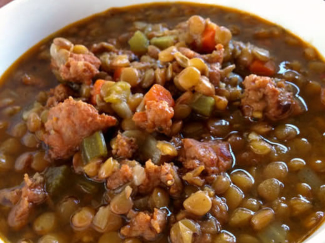 Italian Lentil Soup with Sausage