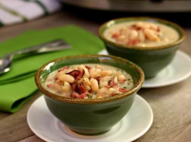 Slow Cooker White Bean and Pastrami Soup