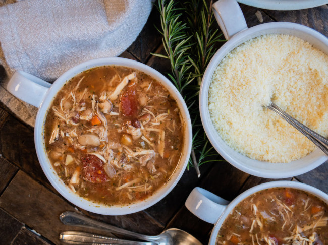 Slow Cooker Italian Chicken Bean Soup