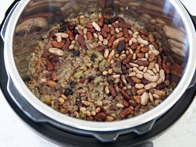 Instant Pot Cajun 15 BEAN SOUP® with Rice and Sausage