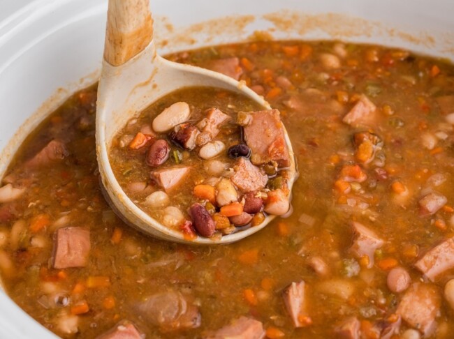 Slow Cooker Cajun 15 Bean Soup with Smoked Turkey