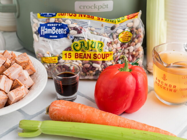 Slow Cooker Cajun 15 Bean Soup with Smoked Turkey